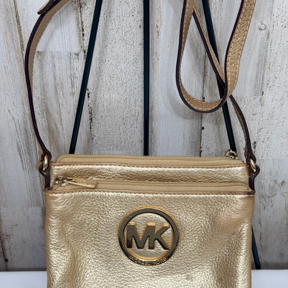 Michael Kors Metallic Gold Crossbody Bag